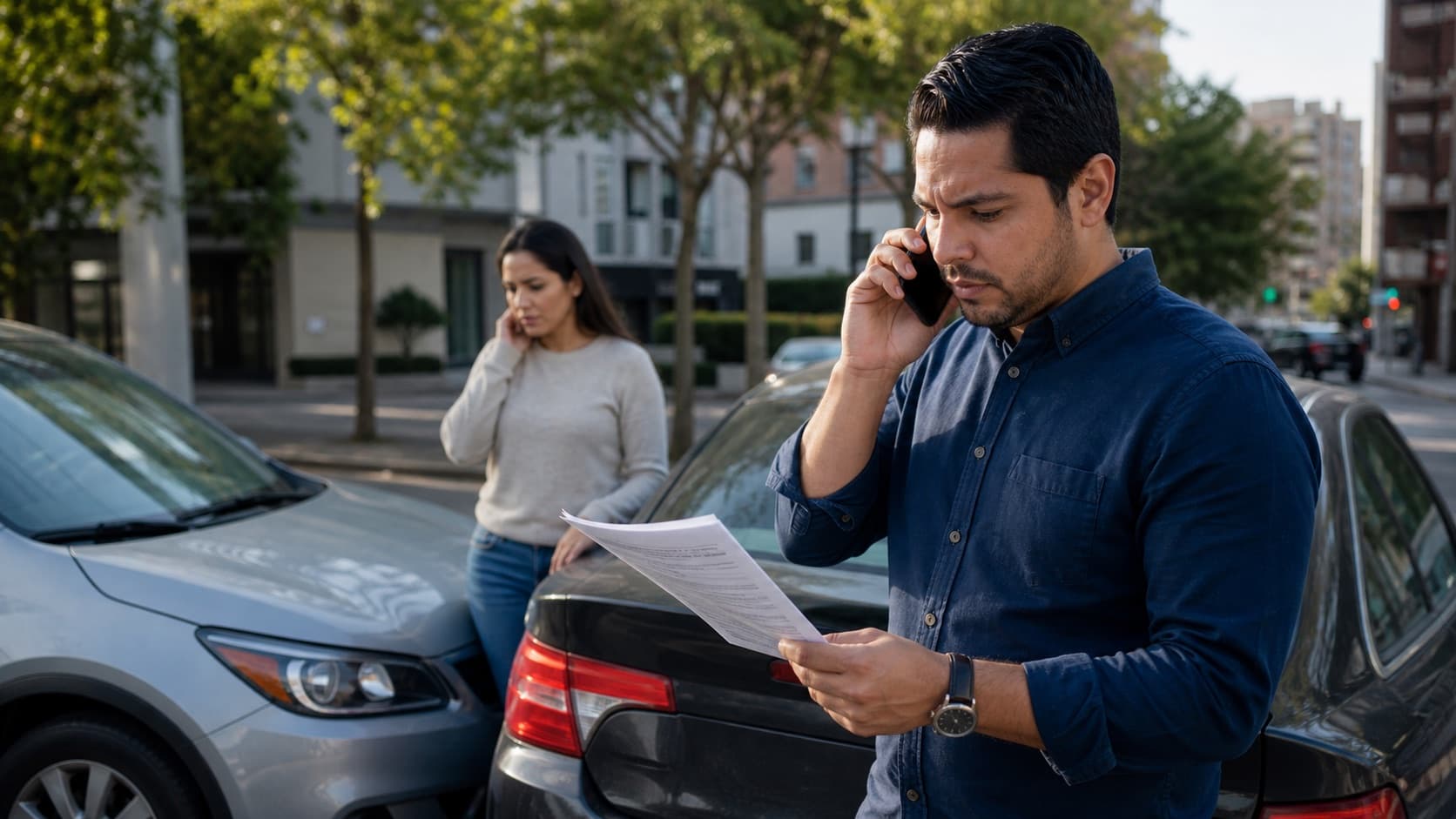 Person using a phone to preserve accident evidence and find injury lawyer information